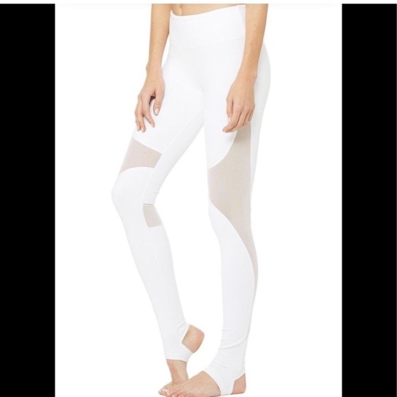 Alo Coast White Mesh Stirrup Leggings XS - Picture 2 of 12